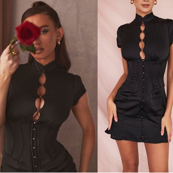 House of CB 'Carmina' Black Mini Corset Dress - Picture 3 of 11